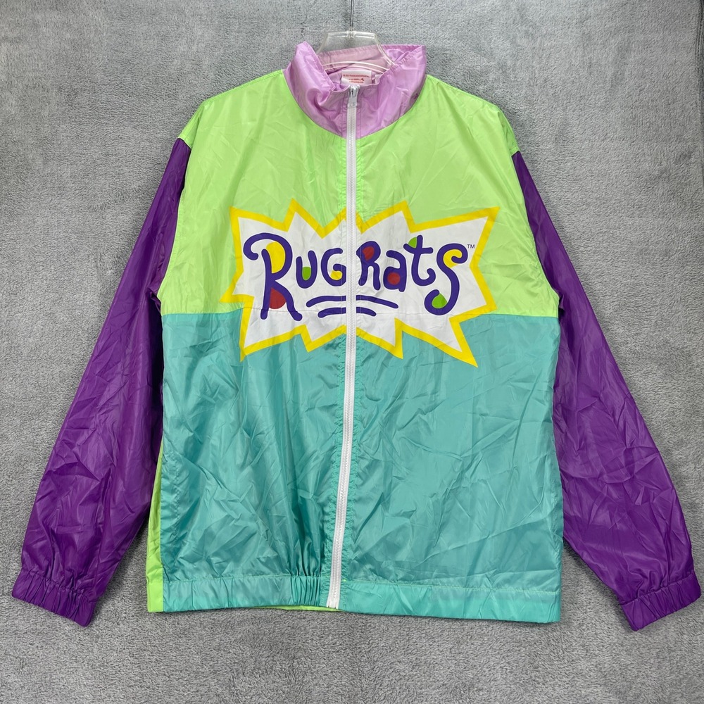 Nickelodeon Rugrats Windbreaker Men XL Multi Reptar Rollin Deep Full Zip Retro